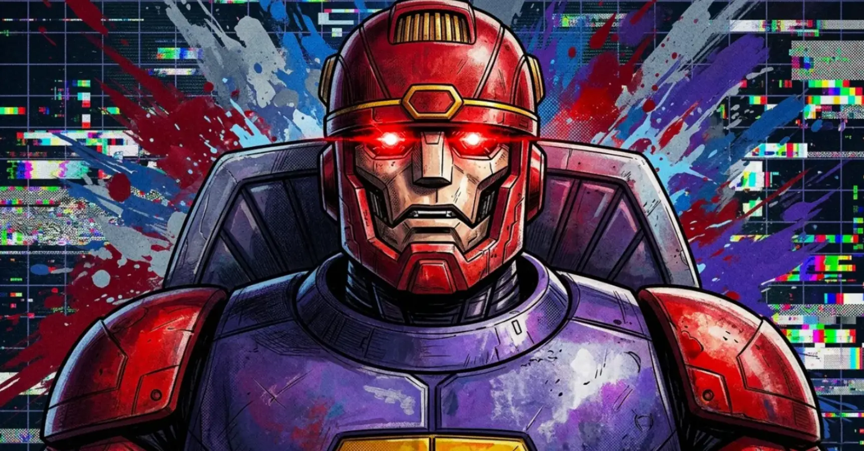 Sentinel Evolution Master Mold Sentinel from X-Men with glowing red eyes and armored body ...